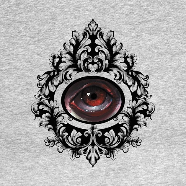 Pop Surrealism Baroque Eye Study Black Frame by ckrickett